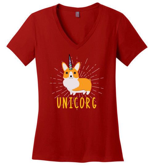 Unicorn Corgi Unicorg V-Neck