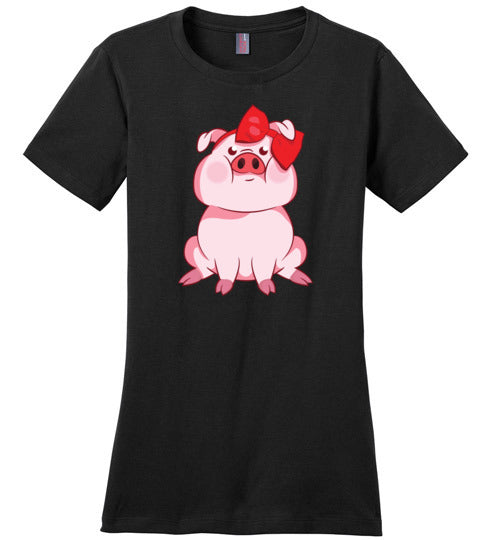 Cute Pig With Bow