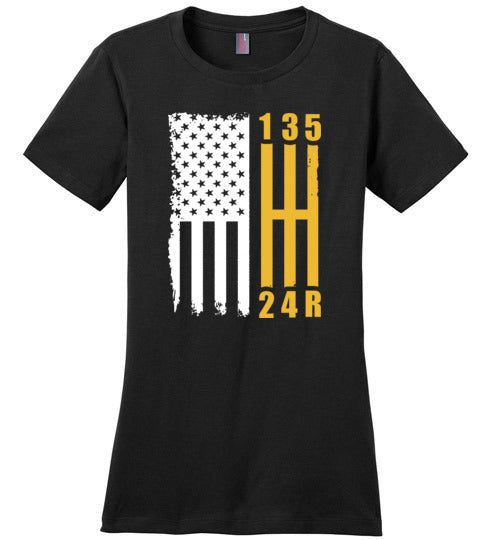 Muscle Car Flag Gear Shift Canvas