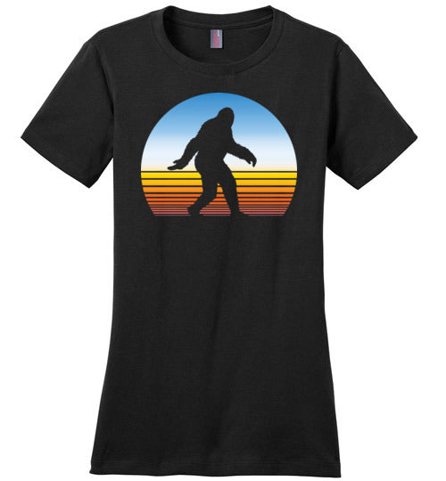 Retro Bigfoot Sunset Silhouette Canvas