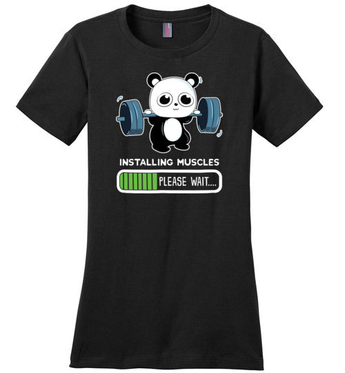 Cute Panda Installing Muscles Gym Canvas