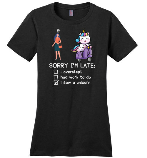 Unicorn Sorry Late Canvas