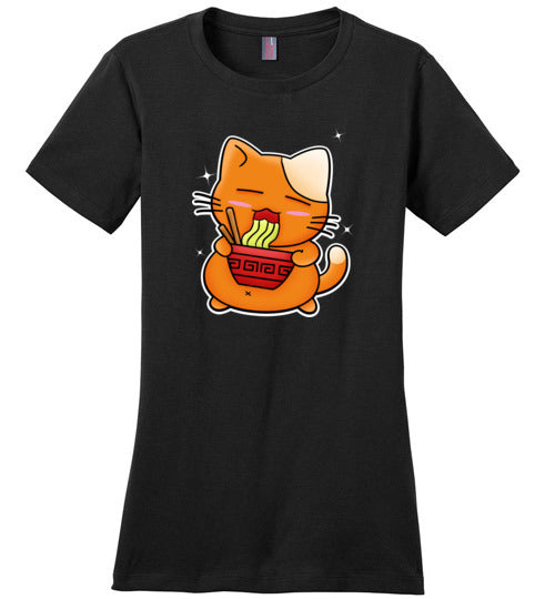 Japanese Kawaii Cat Eating Ramen