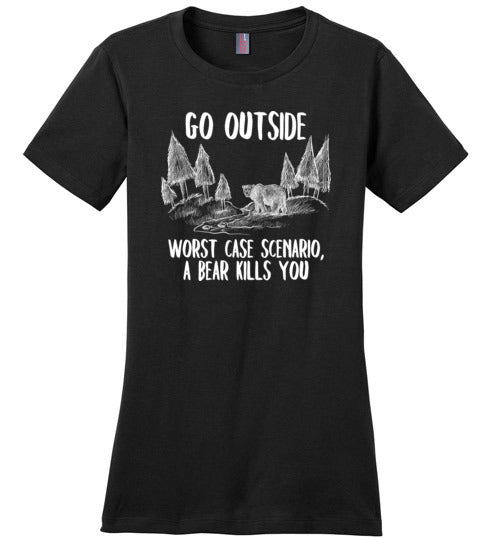 Go Outside Bear Canvas