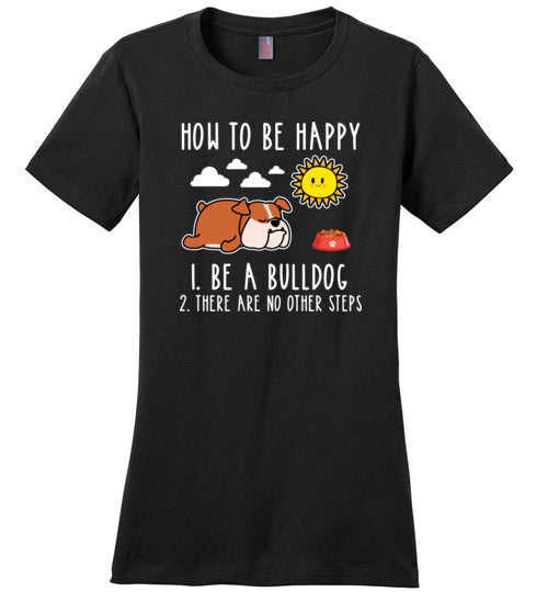 Be Happy Bulldog Canvas