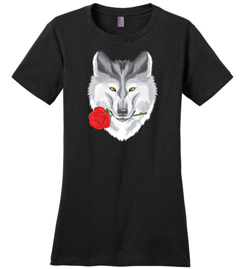 Wolf With Rose T-Shirt