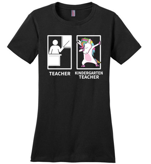 Dabbing Kindergarten Unicorn Teacher Canvas