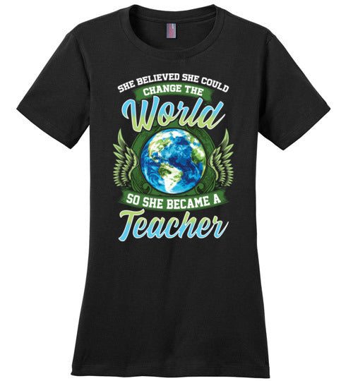 She Believed She Could Change The World Teacher Canvas