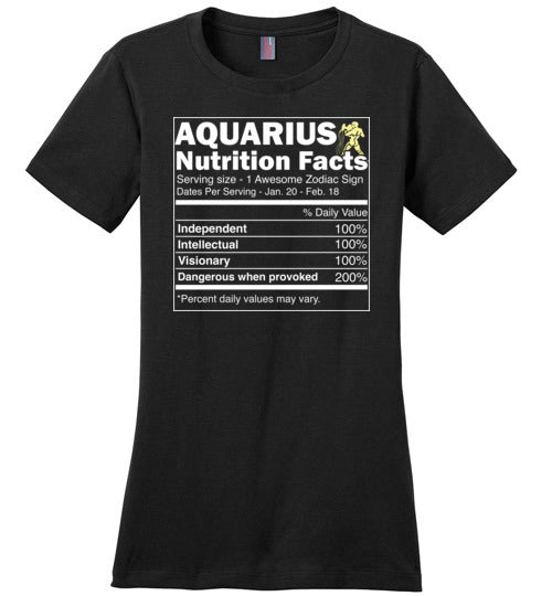 Zodiac Aquarius Nutrition Facts