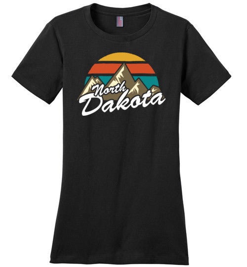 North Dakota Retro Mountains Canvas