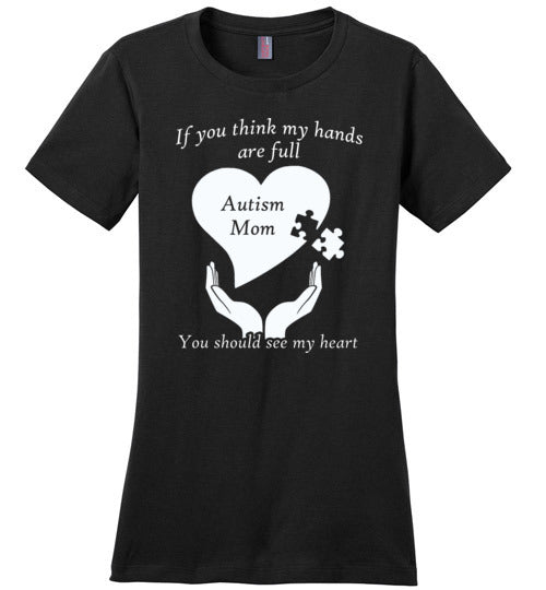 Autism Mom Heart One Color