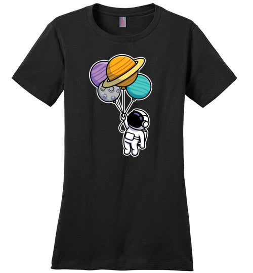 Astronaut Floating Balloons Canvas