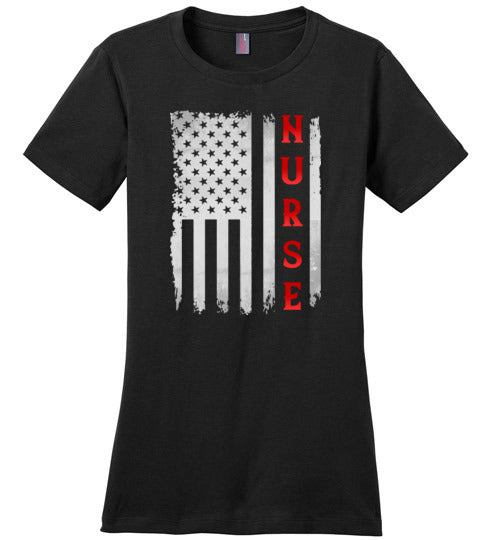 Nurse American Flag Canvas