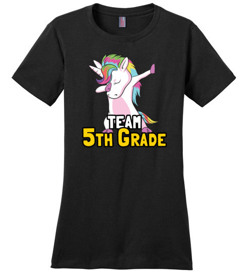 Team Fifth Grade Unicorn Canvas