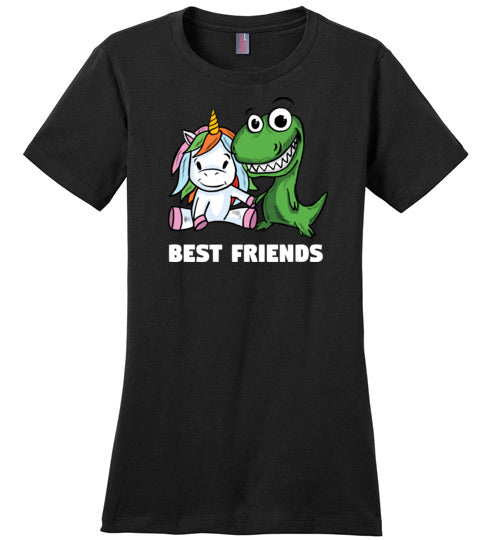 Unicorn And T-Rex Best Friends Canvas