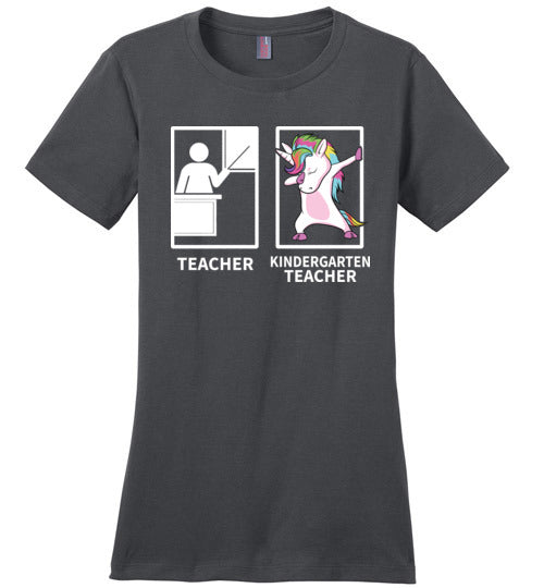 Dabbing Kindergarten Unicorn Teacher Canvas