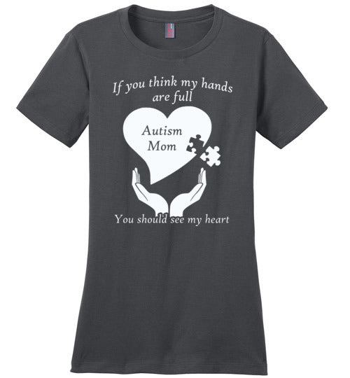 Autism Mom Heart One Color