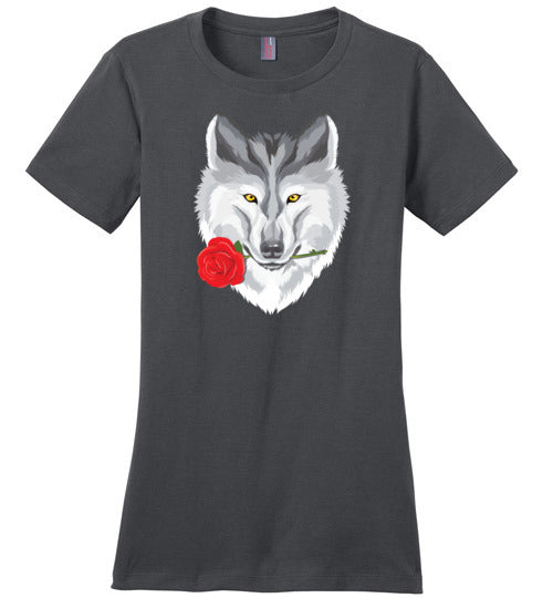 Wolf With Rose T-Shirt