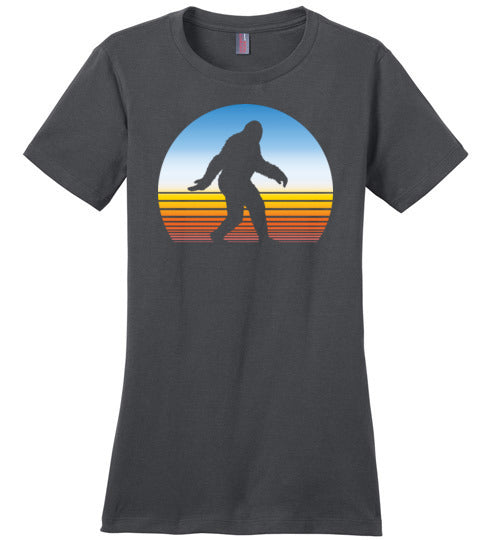 Retro Bigfoot Sunset Silhouette Canvas