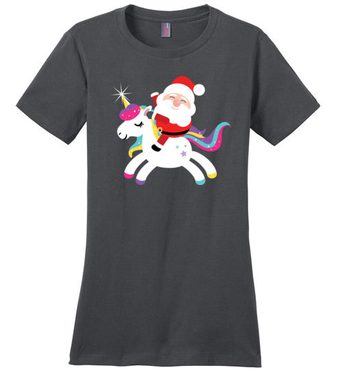 Santa Riding Unicorn Canvas