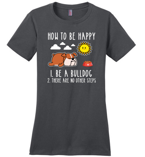 Be Happy Bulldog Canvas