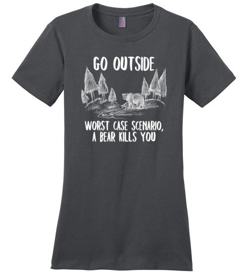Go Outside Bear Canvas