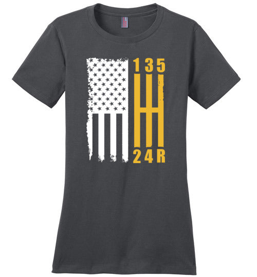 Muscle Car Flag Gear Shift Canvas