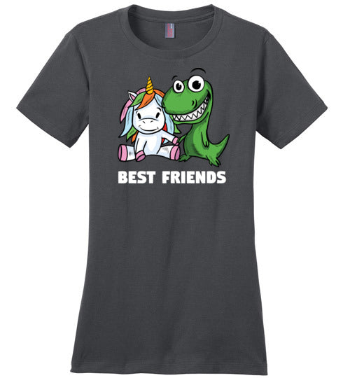 Unicorn And T-Rex Best Friends Canvas