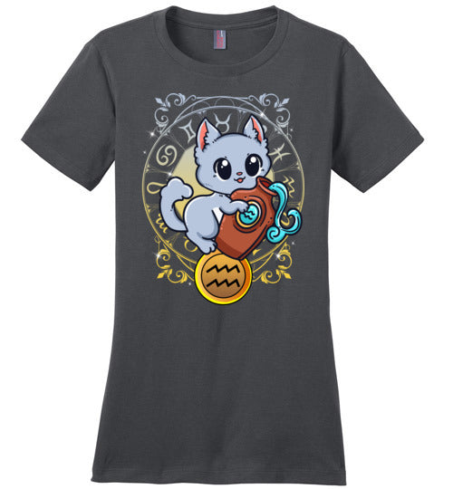 Cat Zodiac Aquarius Canvas