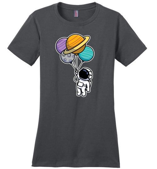 Astronaut Floating Balloons Canvas