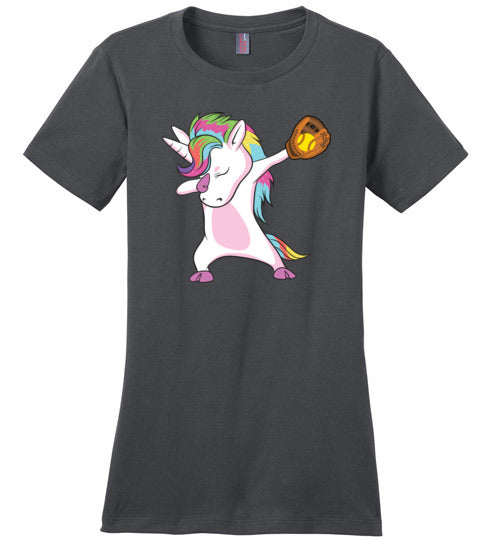 Softball Dabbing Unicorn Canvas