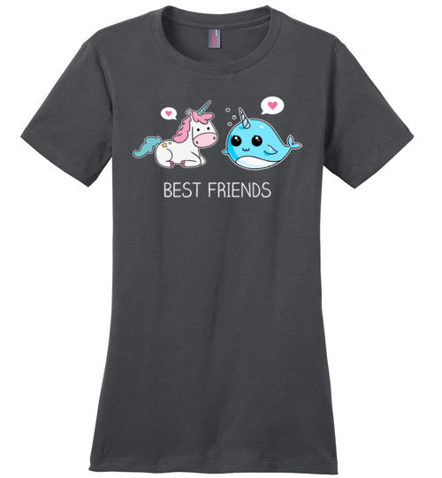 Unicorn Narwhal Best Friends Canvas