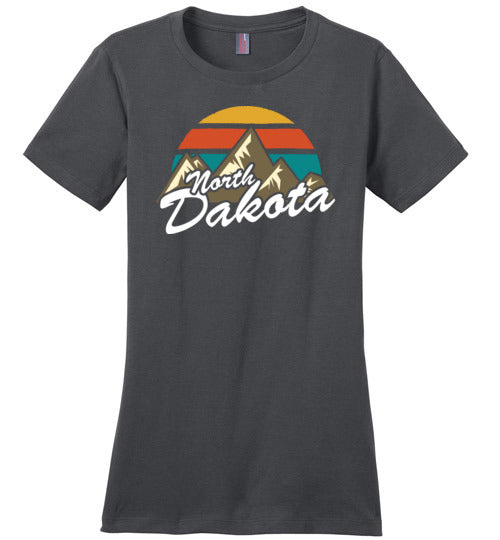 North Dakota Retro Mountains Canvas