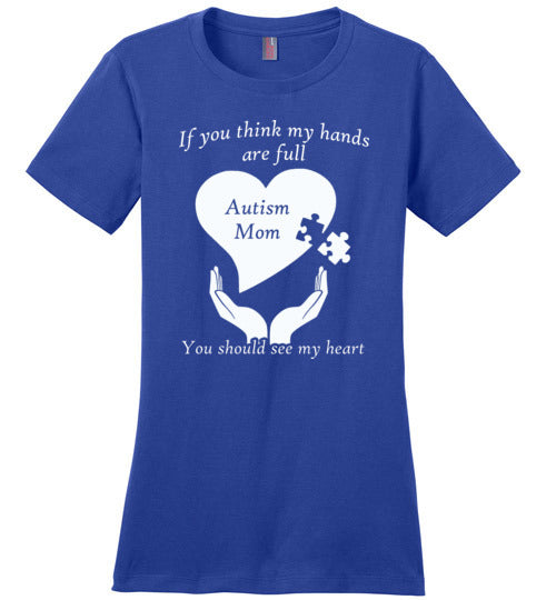 Autism Mom Heart One Color