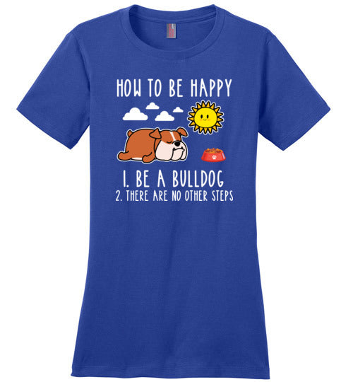 Be Happy Bulldog Canvas