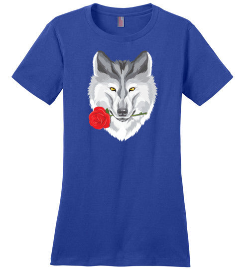 Wolf With Rose T-Shirt