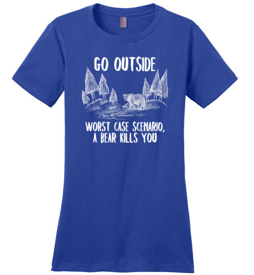 Go Outside Bear Canvas