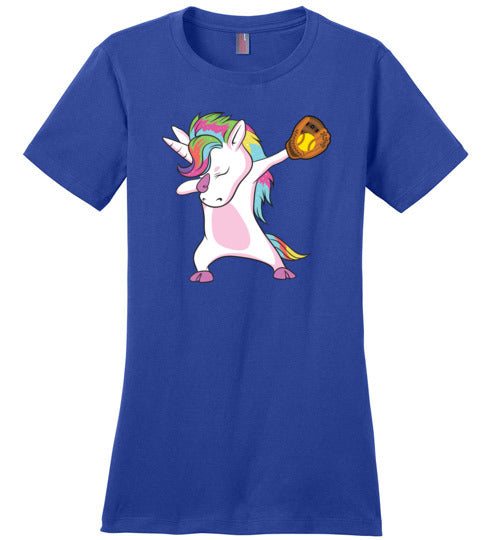 Softball Dabbing Unicorn Canvas