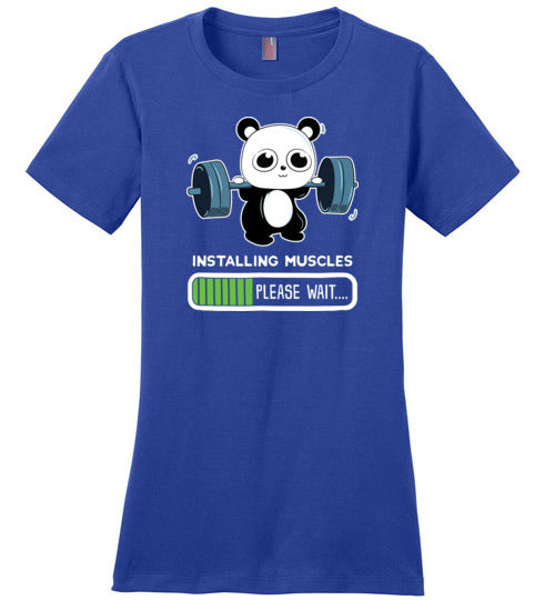 Cute Panda Installing Muscles Gym Canvas