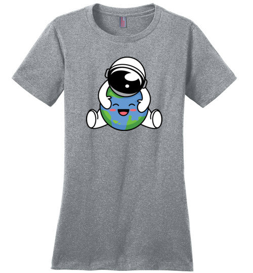 Astronaut Hugging Planet Earth Canvas