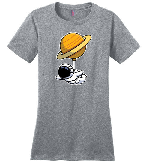 Astronaut Floating One Balloon Canvas