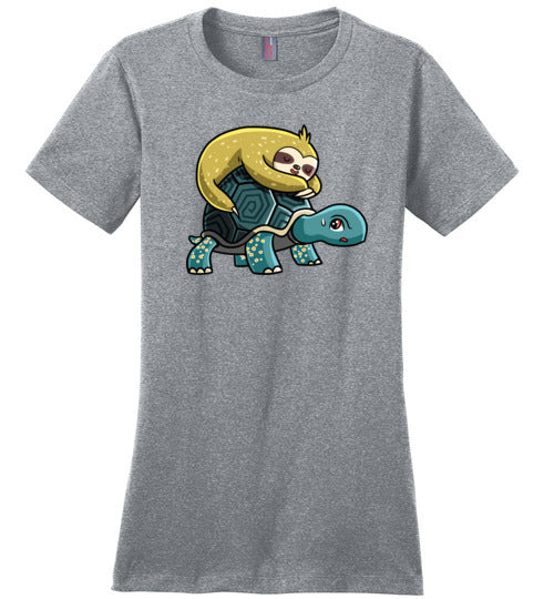 Sloth Riding Turtle Canvas