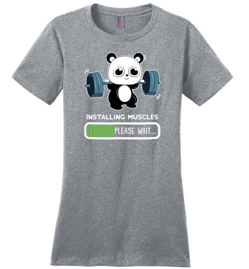 Cute Panda Installing Muscles Gym Canvas