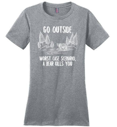 Go Outside Bear Canvas