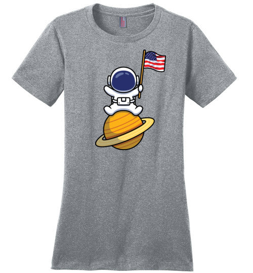 Astronaut American Flag Canvas