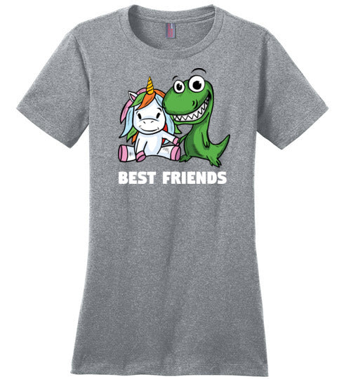 Unicorn And T-Rex Best Friends Canvas