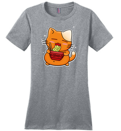 Japanese Cat Eating Noodles Canvas