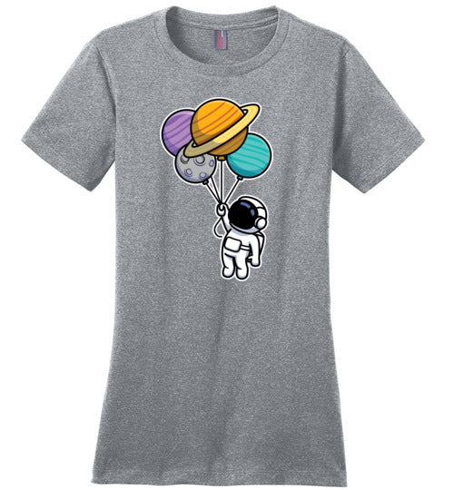 Astronaut Floating Balloons Canvas