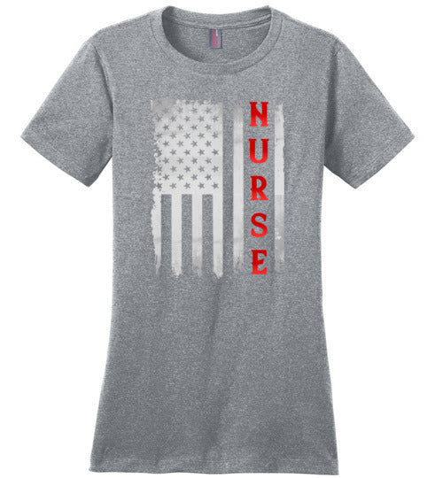 Nurse American Flag Canvas