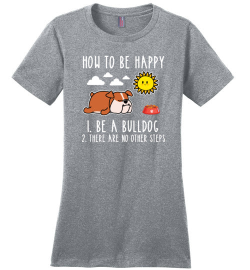 Be Happy Bulldog Canvas